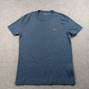 Abercrombie Fitch Shirt Mens Medium Blue Soft A&F Tee Moose Logo Tagless